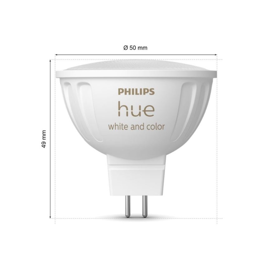 KÉSZLET 2x LED RGBW Dimmelhető izzó Philips Hue White And Color Ambiance GU5,3/MR16/6,3W/12V 2000-6500K