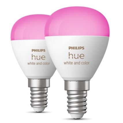 KÉSZLET 2x LED RGBW Dimmelhető izzó Philips Hue White And Color Ambiance P45 E14/5,1W/230V 2000-6500K