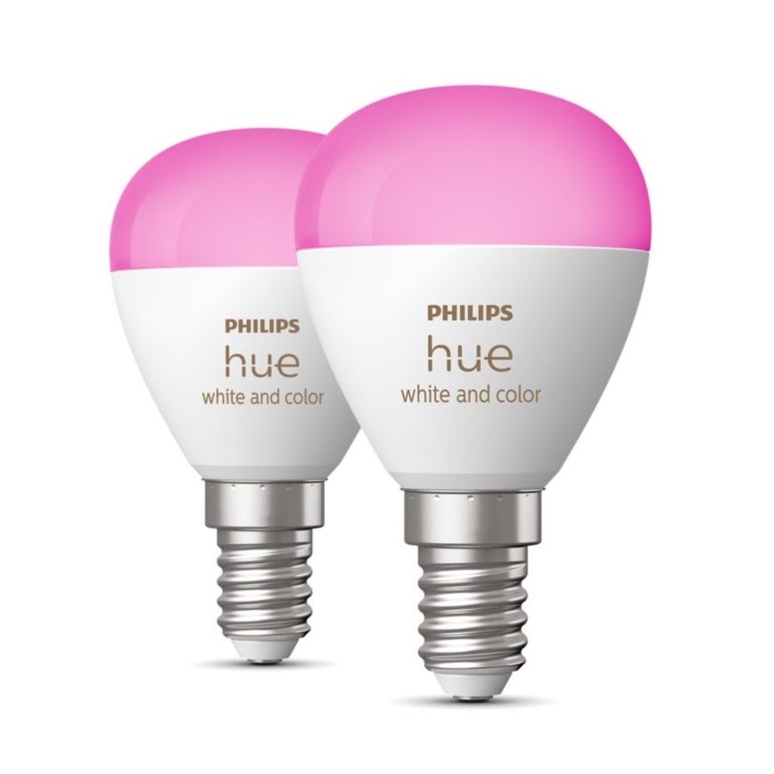 KÉSZLET 2x LED RGBW Dimmelhető izzó Philips Hue White And Color Ambiance P45 E14/5,1W/230V 2000-6500K
