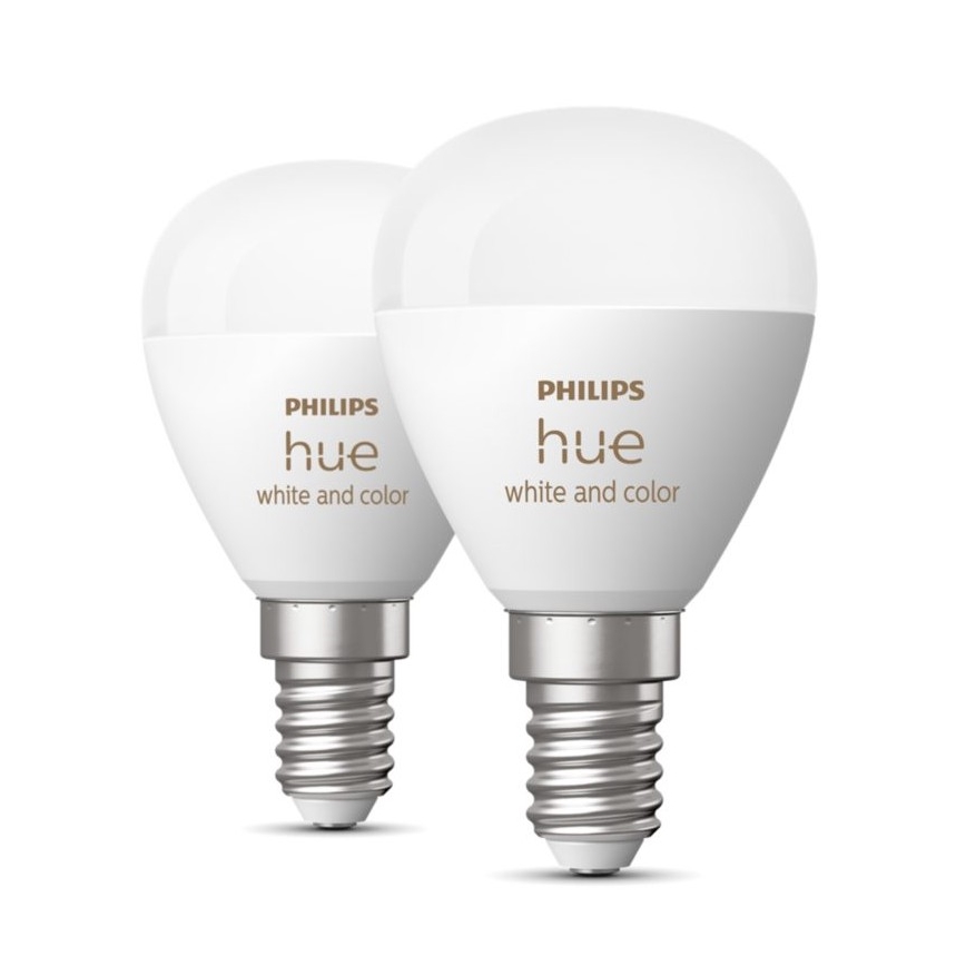 KÉSZLET 2x LED RGBW Dimmelhető izzó Philips Hue White And Color Ambiance P45 E14/5,1W/230V 2000-6500K