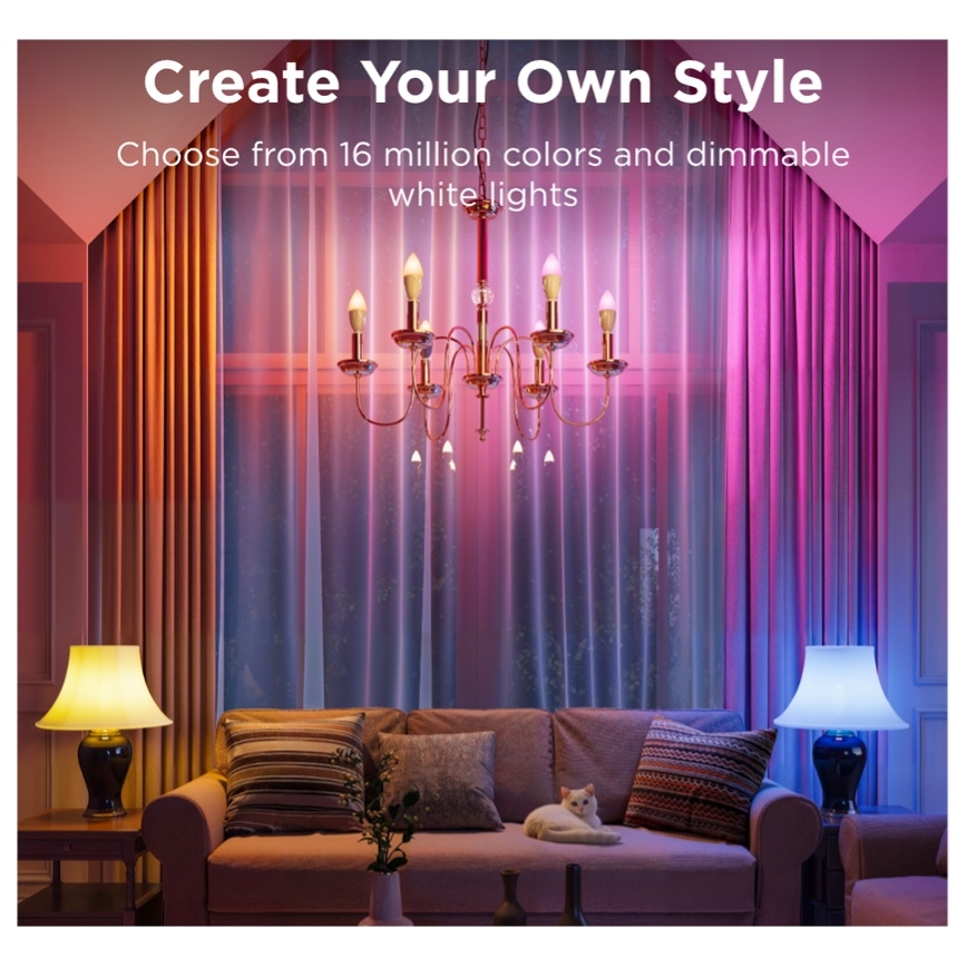 KÉSZLET 2x LED RGBWW Dimmelhető izzó E14/5W/230V 2700-6500K Wi-Fi - Govee