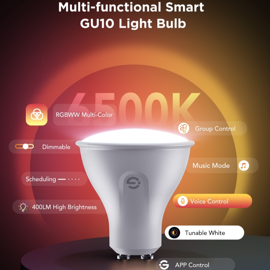 KÉSZLET 2x LED RGBWW Dimmelhető izzó GU10/4,8W/230V 2700-6500K Wi-Fi - Govee