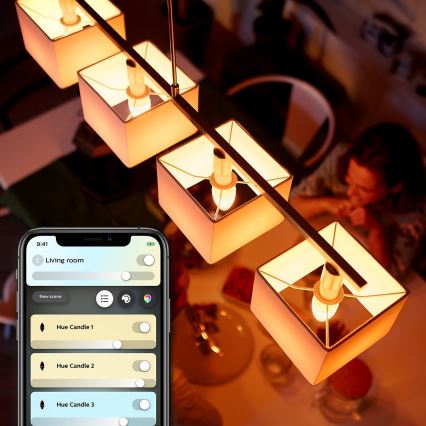 KÉSZLET 2x LED Szabályozható izzó Philips Hue WHITE AMBIANCE B39 E14/4W/230V 2200K - 6500K