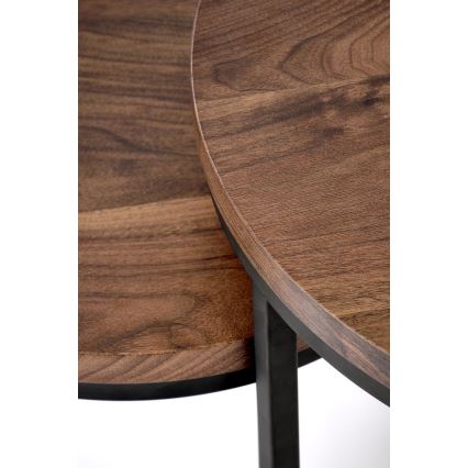 SZETT 2 db OREO konferencias asztal átmérő: 43/53 cm fekete/dió