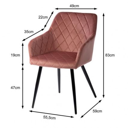 SZETT 2 db RICO étkezőszék rózsaszín