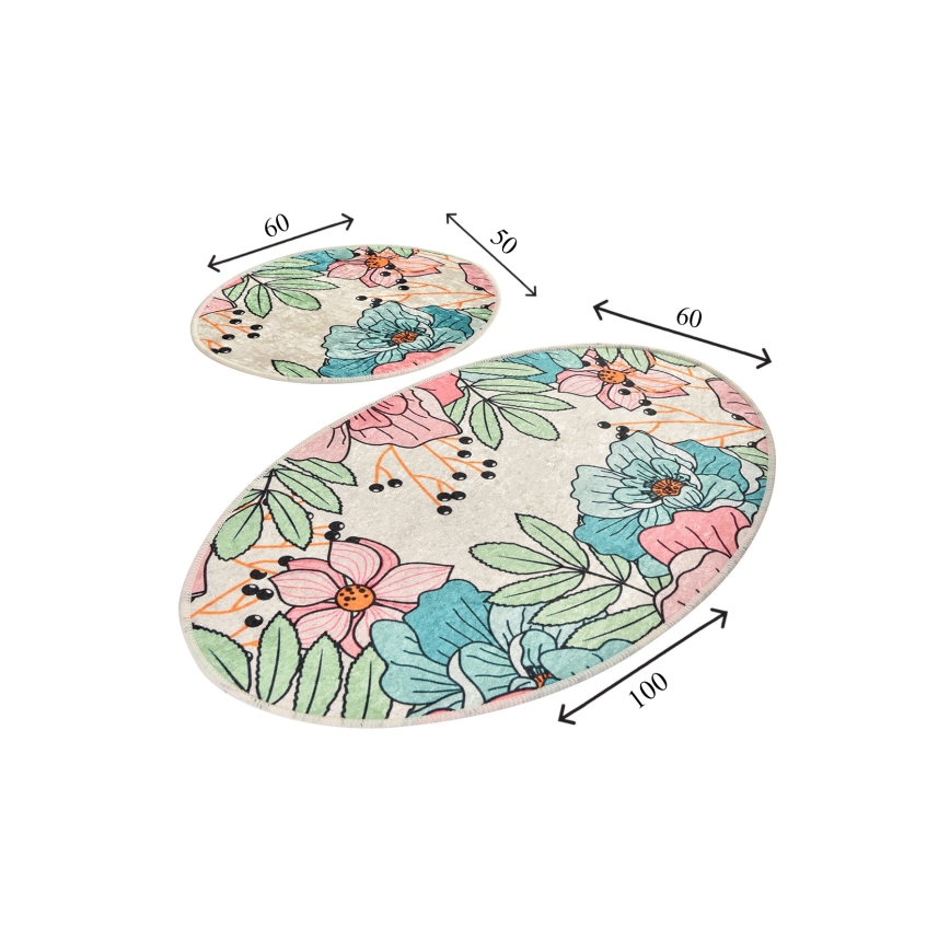 SZET 2 db fürdőszobai szőnyeg SPRING 60/100 cm színes