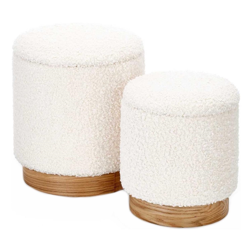 KÉSZLET 2x Taburet CANCUN átm. 31/38 cm fehér/barna