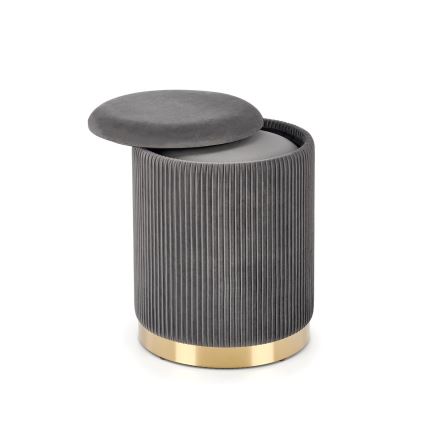 KÉSZLET 2x Taburet MONTY átm. 36/66 cm szürke/arany