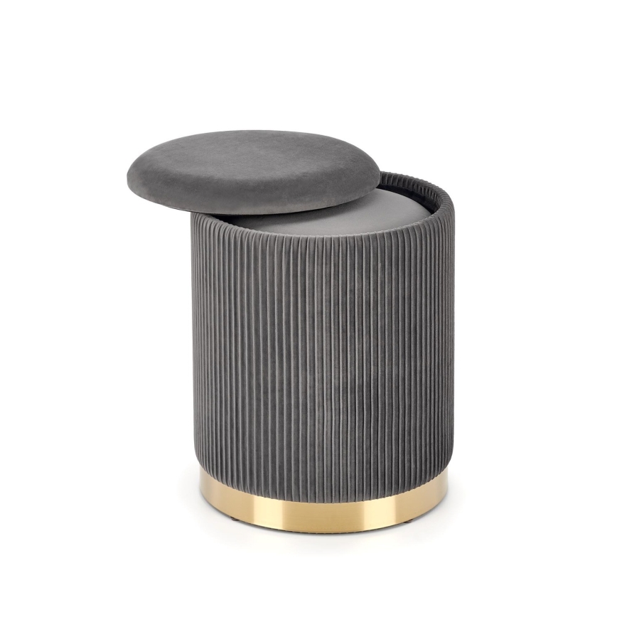 KÉSZLET 2x Taburet MONTY átm. 36/66 cm szürke/arany