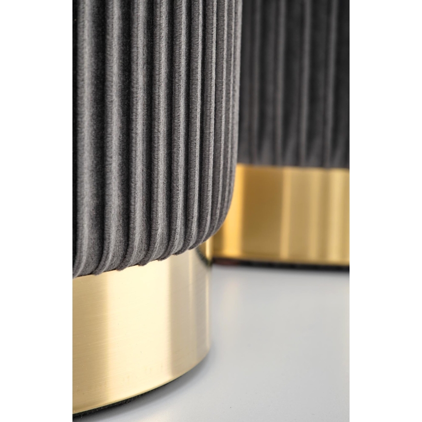 KÉSZLET 2x Taburet MONTY átm. 36/66 cm szürke/arany