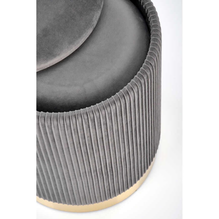 KÉSZLET 2x Taburet MONTY átm. 36/66 cm szürke/arany