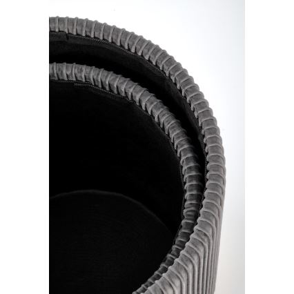 KÉSZLET 2x Taburet MONTY átm. 36/66 cm szürke/arany