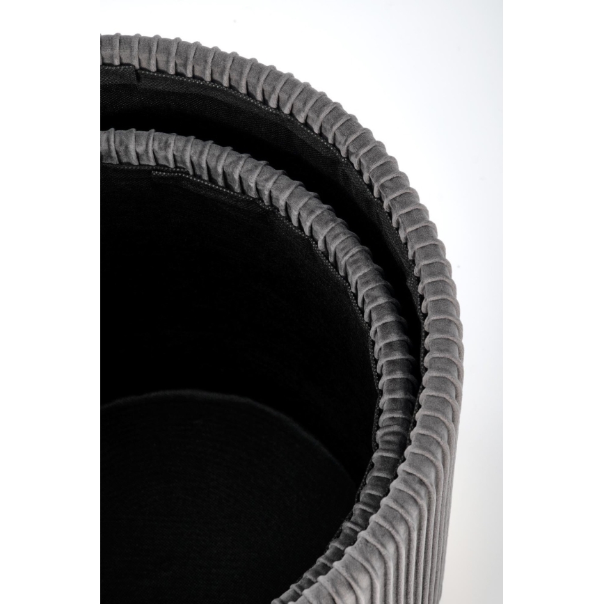 KÉSZLET 2x Taburet MONTY átm. 36/66 cm szürke/arany