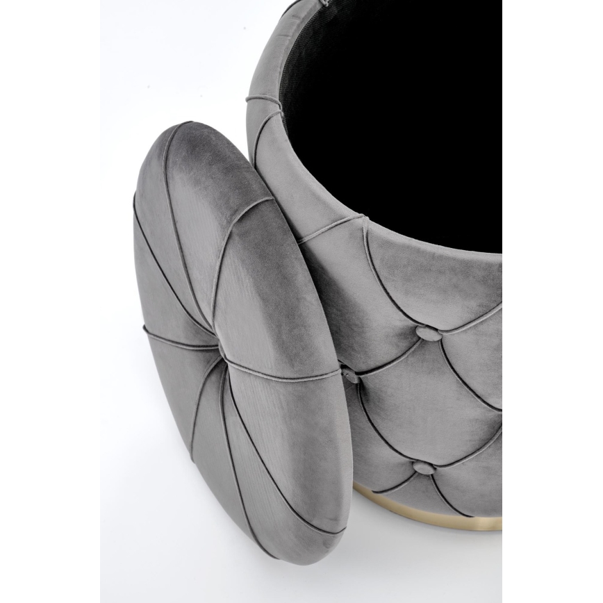 KÉSZLET 2x Taburet POLLY átm. 40/44 cm szürke/arany