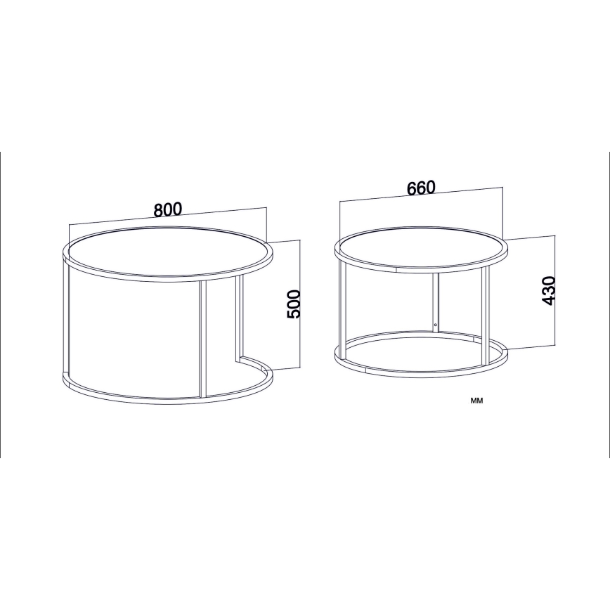 SZETT 2x TAMBUR dohányzóasztal fekete/barna