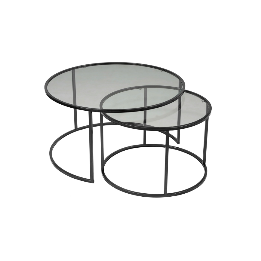SZETT 2x TOKYO konferencias asztal átmérő 60/80 cm fekete