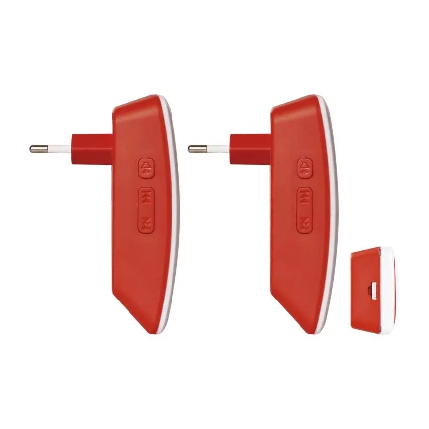 KÉSZLET 2x Vezeték nélküli aljzatos ajtócsengő 230V IP44