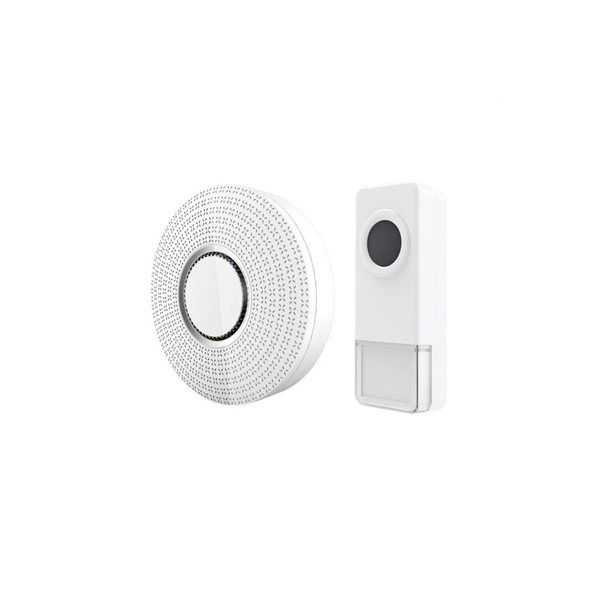 KÉSZLET 2x Vezeték nélküli csengő konnektorba 230V/1xA23 IP55 fehér