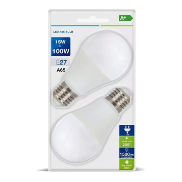 Készlet 2xLED Izzó A65 E27/90W/230V