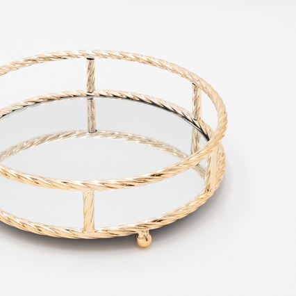 KÉSZLET 3x Dekoratív tálca átm. 27/33/37 cm arany