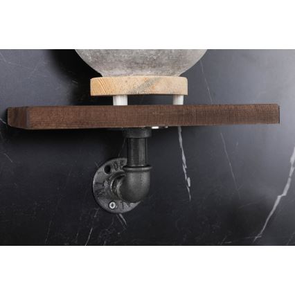 KÉSZLET 3x Fali polc BORURAF fenyő/fekete