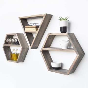 KÉSZLET 3x Fali polc fenyő