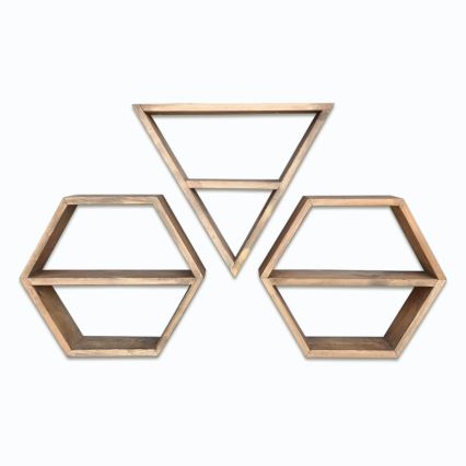 KÉSZLET 3x Fali polc fenyő