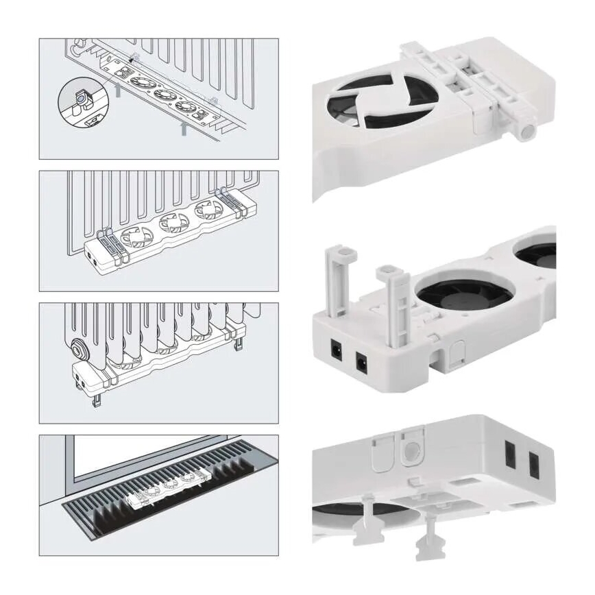 KÉSZLET 3x Hűtőventilátor 5/230V fehér