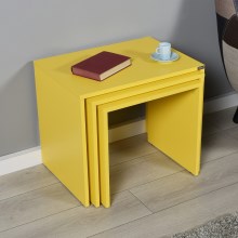 KÉSZLET 3x Kávésasztal sárga