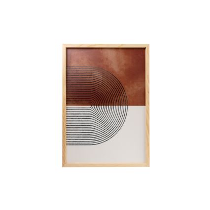 KÉSZLET 3x Kép képkeretben 50x70 cm bézs/barna