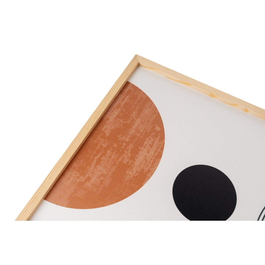 KÉSZLET 3x Kép képkeretben 50x70 cm bézs/barna