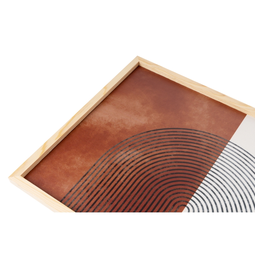 KÉSZLET 3x Kép képkeretben 50x70 cm bézs/barna