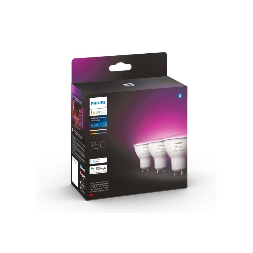 KÉSZLET 3x LED Dimmelhető izzó Philips Hue White And Color Ambiance GU10/5W/230V 2000-6500K