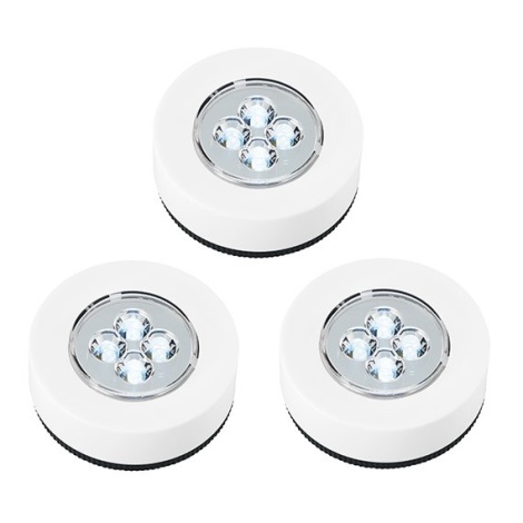 KÉSZLET 3x LED Érintős orientációs lámpa 1xLED/2W/4,5V fehér