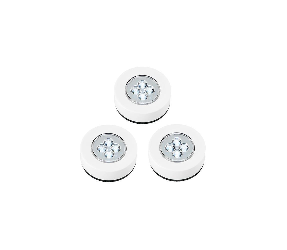 KÉSZLET 3x LED Érintős orientációs lámpa 1xLED/2W/4,5V fehér
