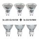 KÉSZLET 3x LED Fürdőszobai lámpa 3xLED-GU10/3W/230V + 3xGU10/50W