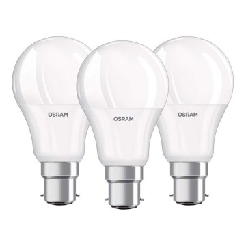 KÉSZLET 3x LED Izzó B22d/8,5W/230V 4000K - Osram