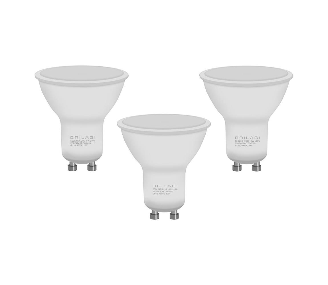 KÉSZLET 3x LED Izzó ECOLINE GU10/6W/230V 4000K