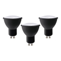 KÉSZLET 3x LED Izzó ECOLINE GU10/6W/230V 4000K fekete - Brilagi