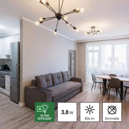 KÉSZLET 3x LED Izzó FILAMENT A60 E27/3,8W/230V 2700K Energiaosztály A