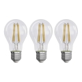 KÉSZLET 3x LED Izzó FILAMENT A60 E27/3,8W/230V 4000K Energiaosztály A