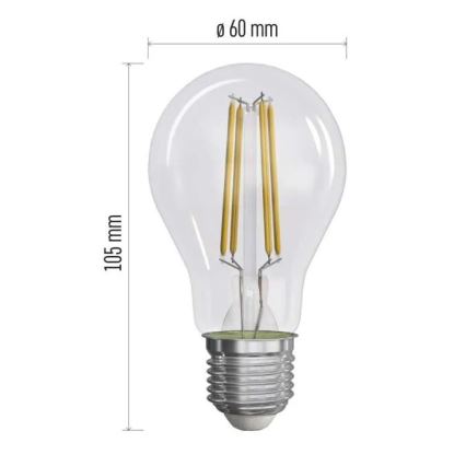 KÉSZLET 3x LED Izzó FILAMENT A60 E27/3,8W/230V 4000K Energiaosztály A