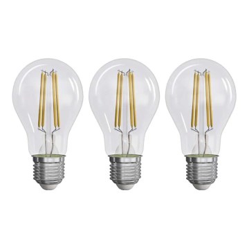 KÉSZLET 3x LED Izzó FILAMENT A60 E27/5W/230V 2700K Energiaosztály A