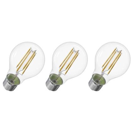 KÉSZLET 3x LED Izzó FILAMENT A60 E27/5W/230V 2700K Energiaosztály A