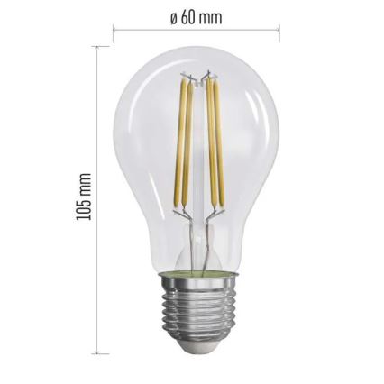 KÉSZLET 3x LED Izzó FILAMENT A60 E27/5W/230V 2700K Energiaosztály A