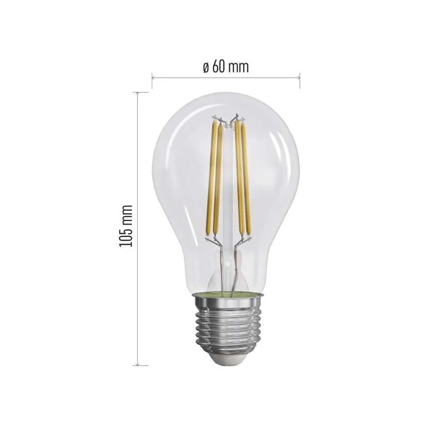 KÉSZLET 3x LED Izzó FILAMENT A60 E27/5W/230V 2700K Energiaosztály A