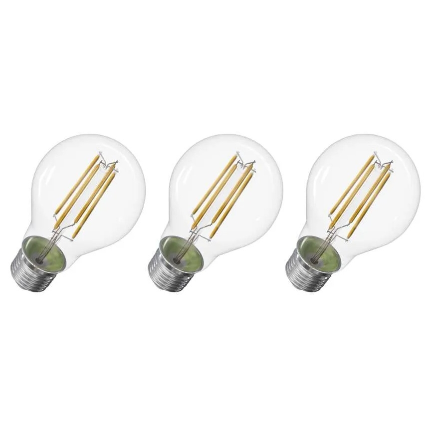 KÉSZLET 3x LED Izzó FILAMENT A60 E27/5W/230V 4000K Energiaosztály A
