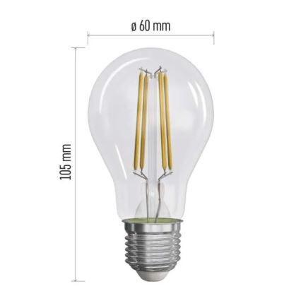 KÉSZLET 3x LED Izzó FILAMENT A60 E27/5W/230V 4000K Energiaosztály A