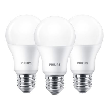 Készlet 3x LED Izzó Philips E27/9W/230V 2700K
