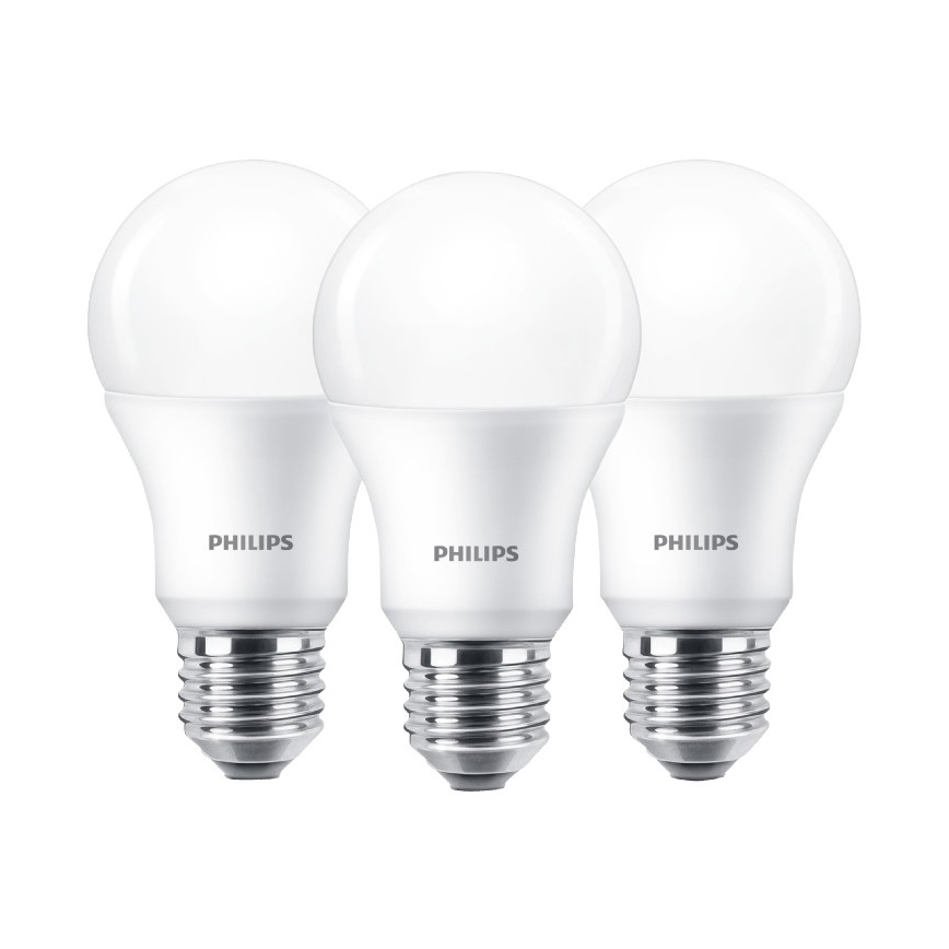 Készlet 3x LED Izzó Philips E27/9W/230V 2700K